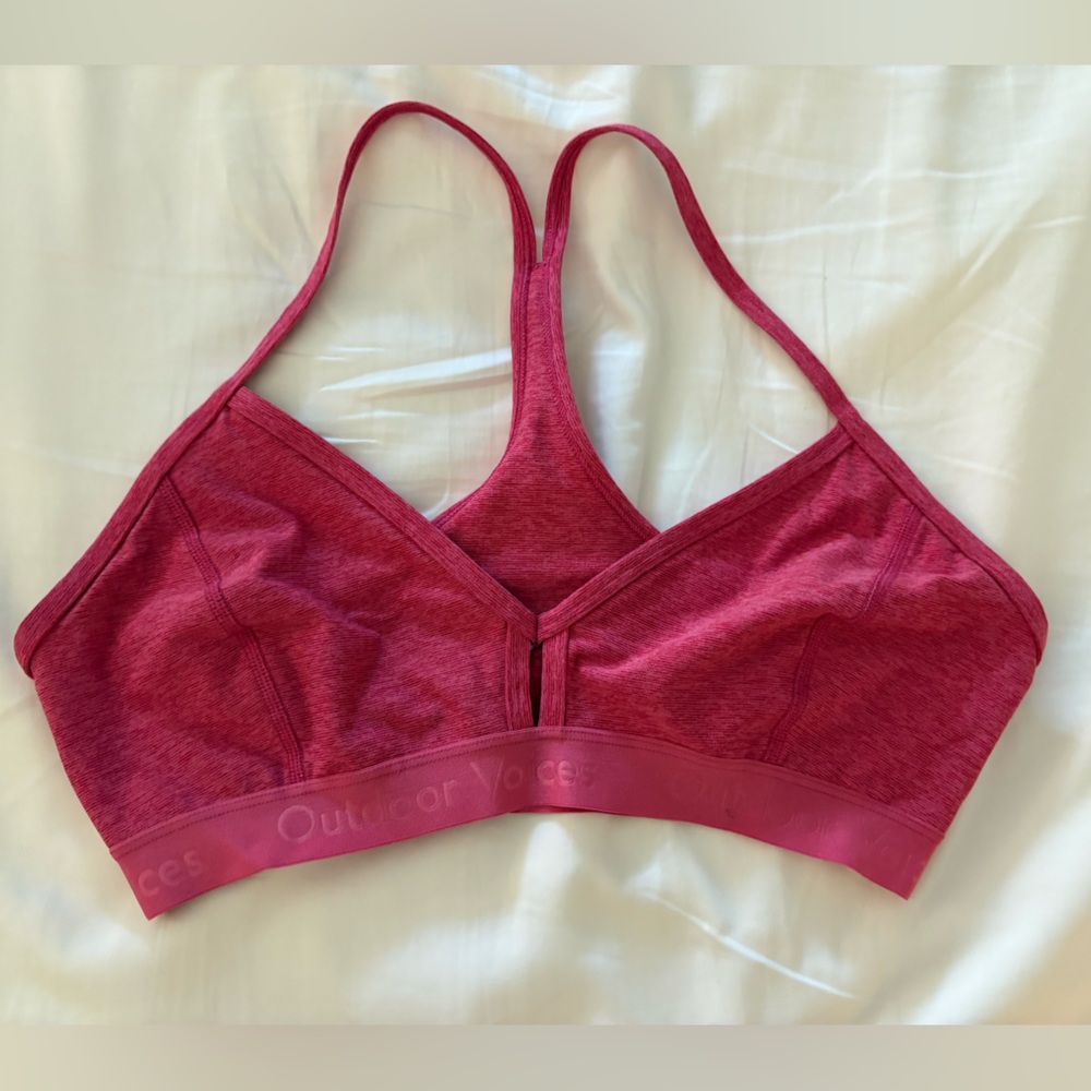 Outdoor Voices Keyhole Racerback Sports Bra Unlined - Flamingo Pink